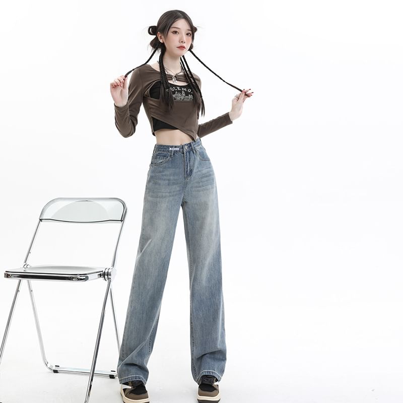 Denimot - Hoge taille gewassen losse jeans (verschillende ontwerpen)