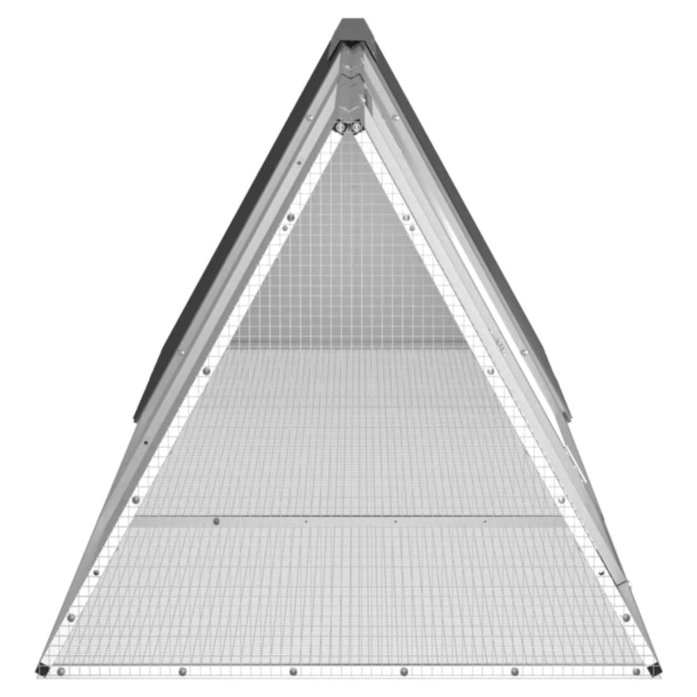Clapier anthracite 302,5x80,5x71 cm acier galvanisé