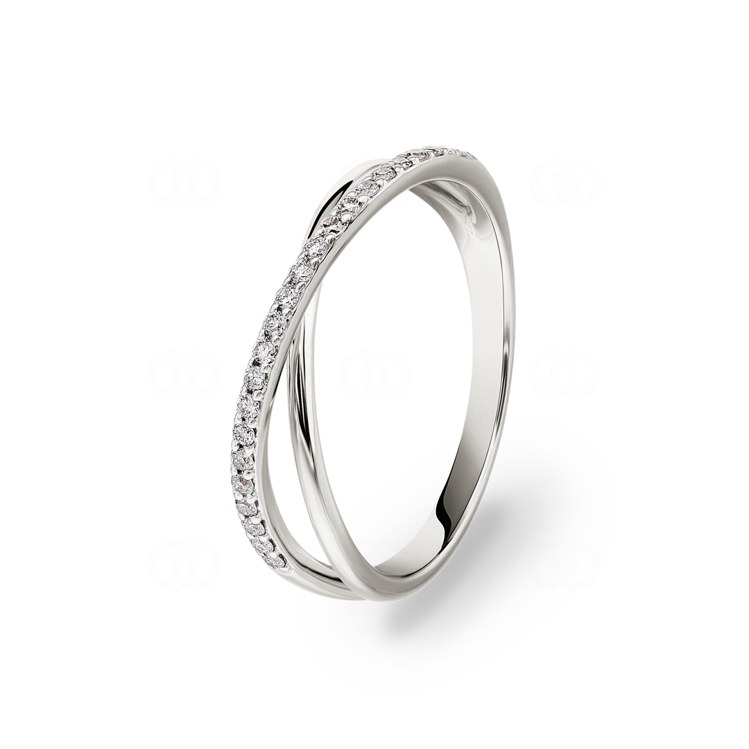 Ring 750/18 K Weissgold mit Diamanten 0.14 ct H/si