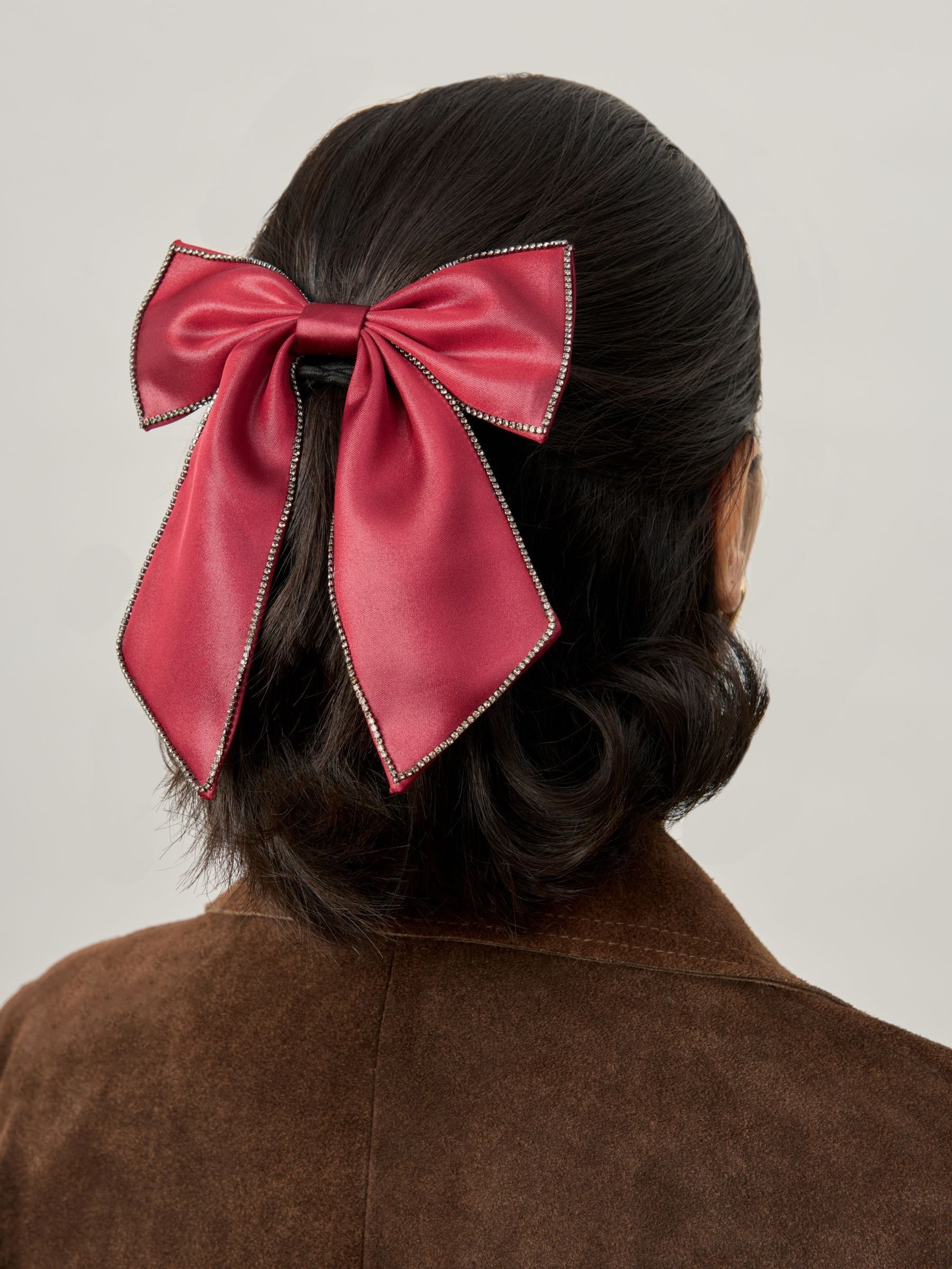 Aela Cream Sparkle Hair Bow