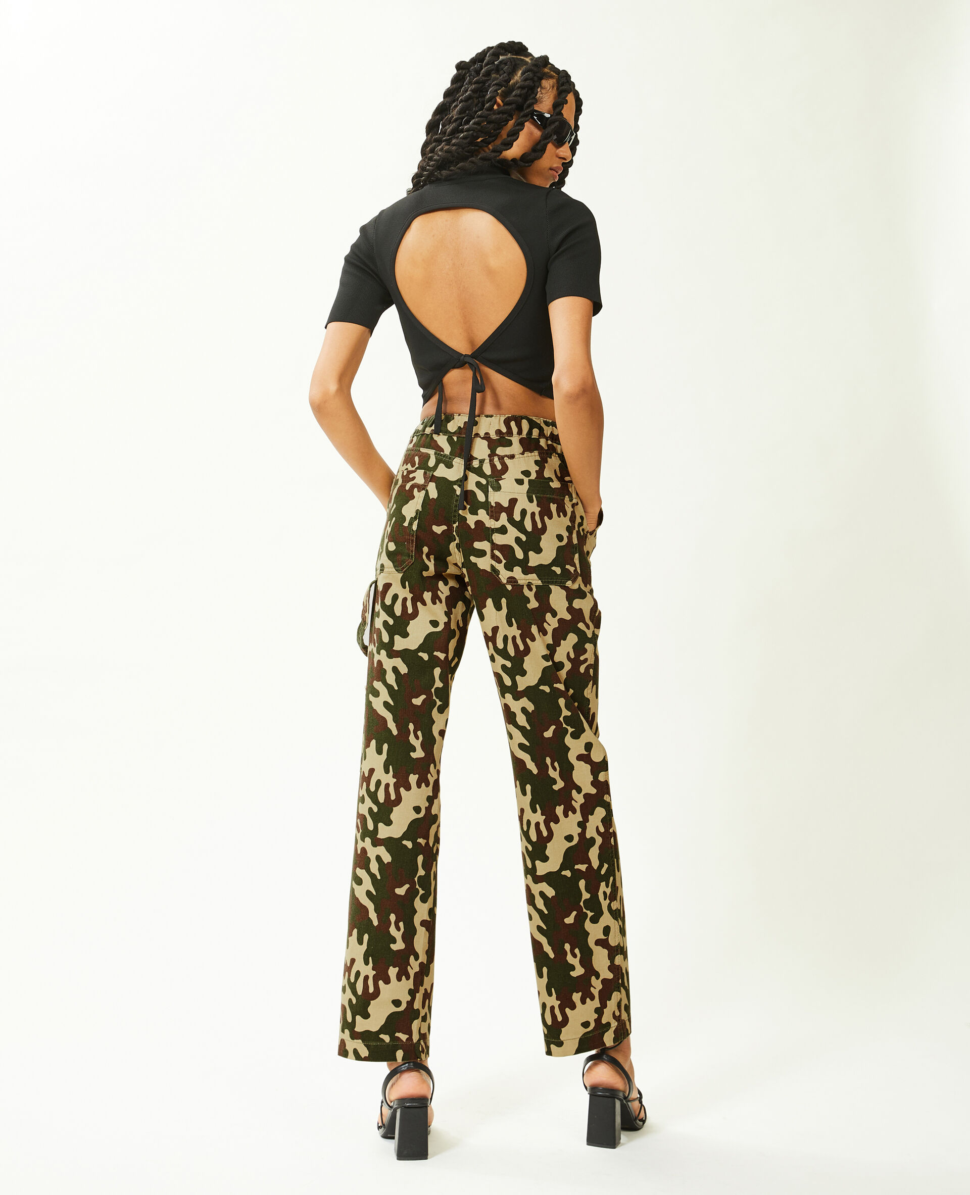 Pantalon cargo droit - Camel