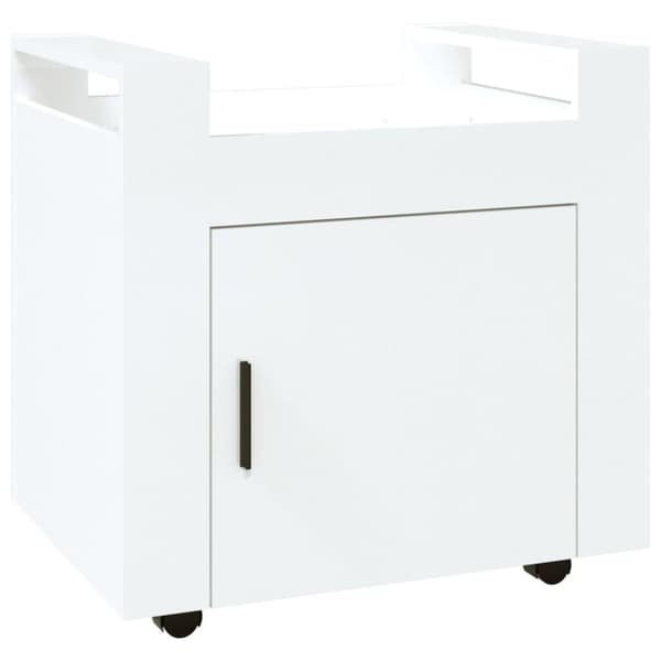 vidaXL Tralle til skrivebord høyglans hvit 60x45x60 cm konstruert tre