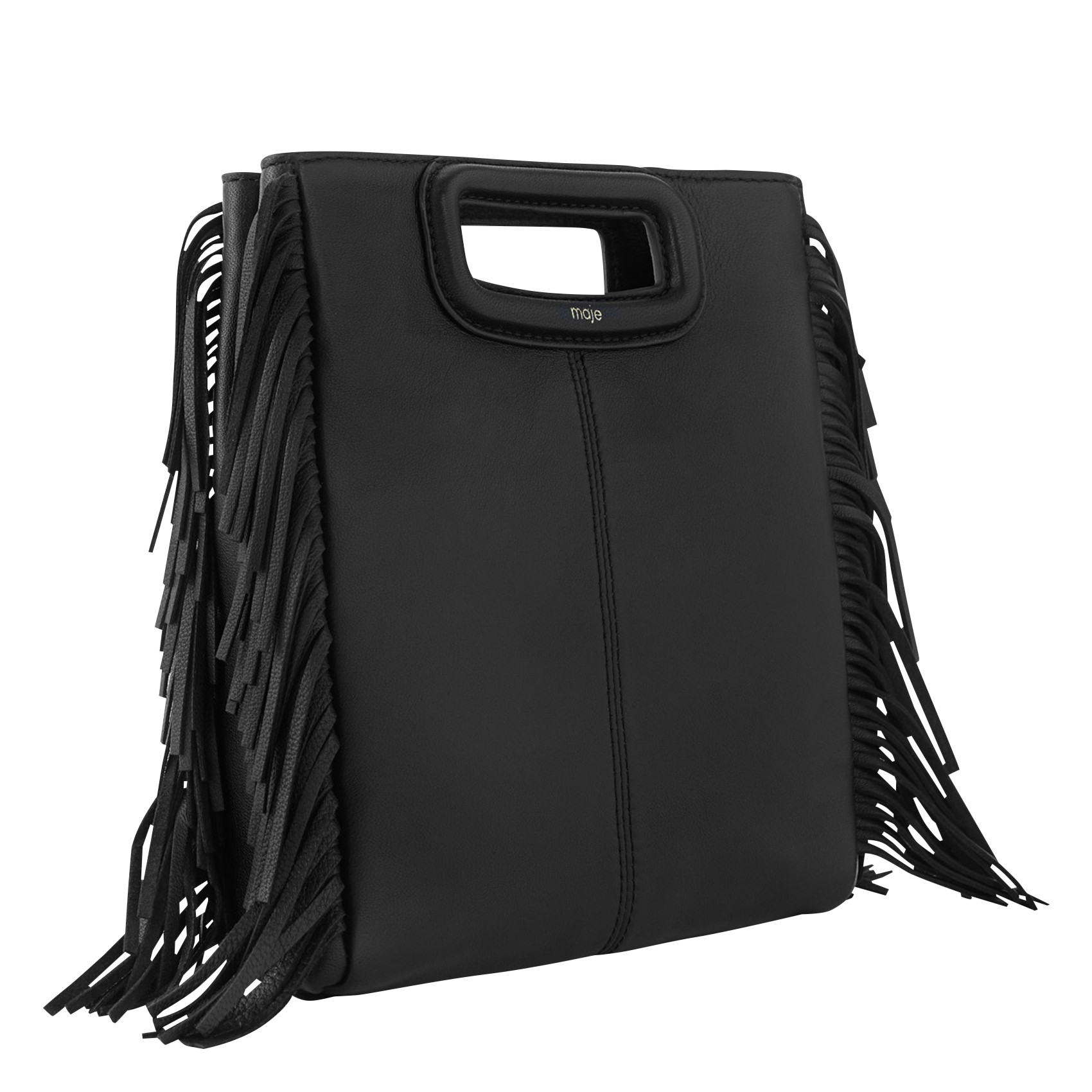M - Sac bandoulière en cuir lisse | Noir