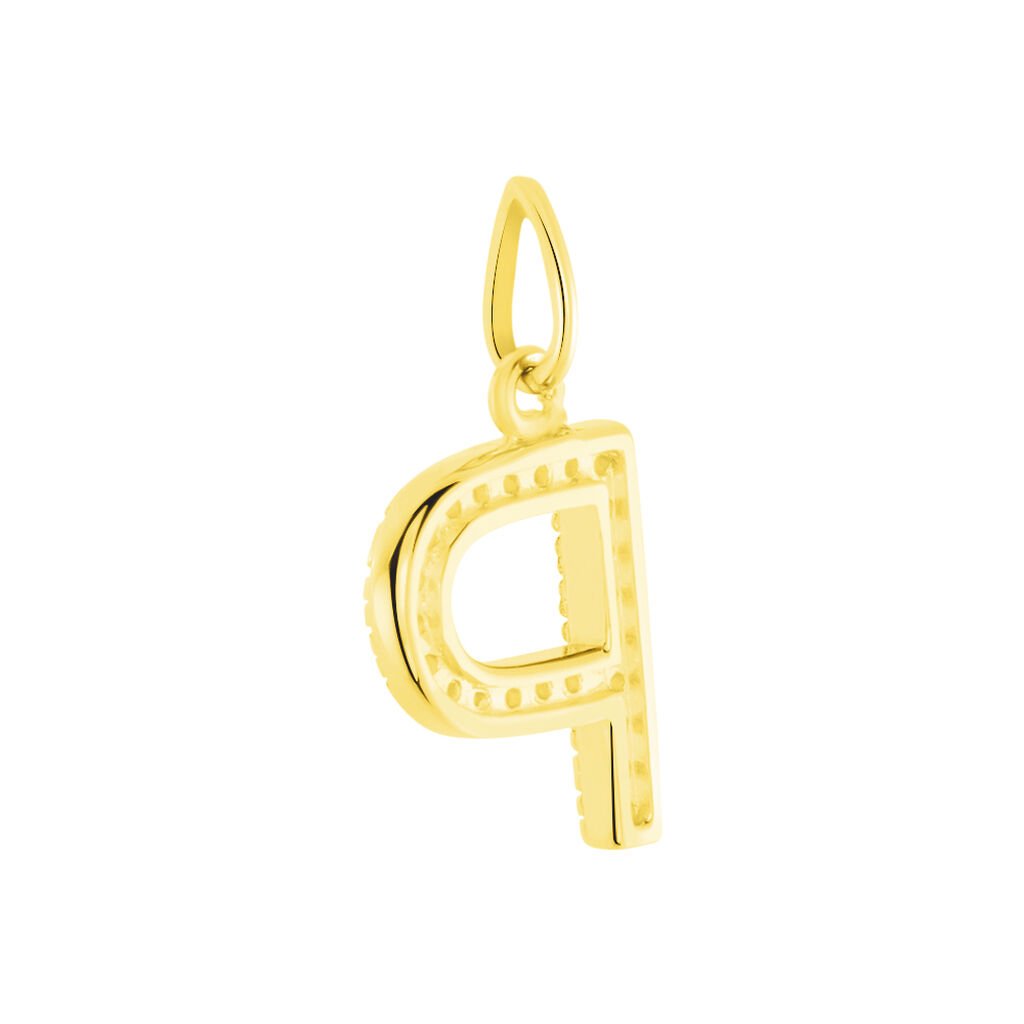 Pendentif Lettre P Or Jaune Oxyde