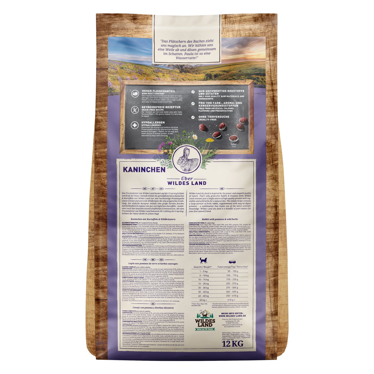 WILDES LAND Trockenfutter Classic Adult  - 1 kg - Kaninchen