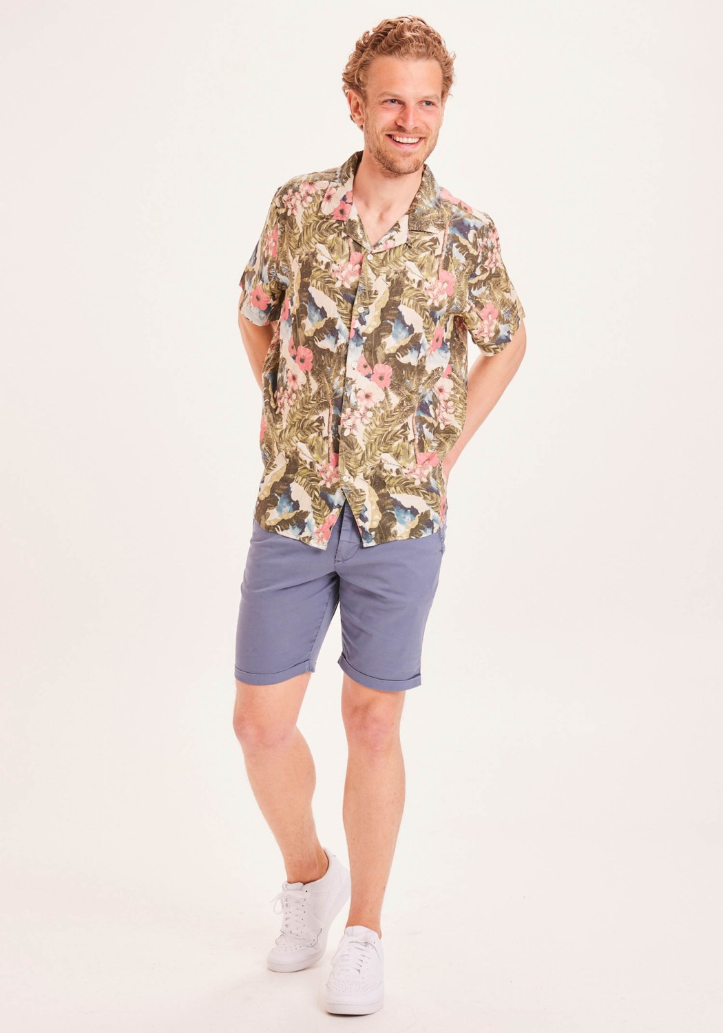 Knowledge Cotton Apparel Chino-Shorts Chuck Regular Poplin Vintage Indigo