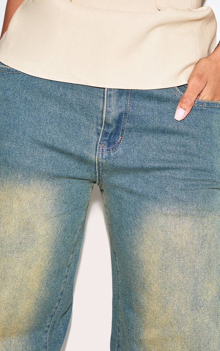 Délavage Vintage Jean Droit Taille Haute Stretch Sablier Sculptant