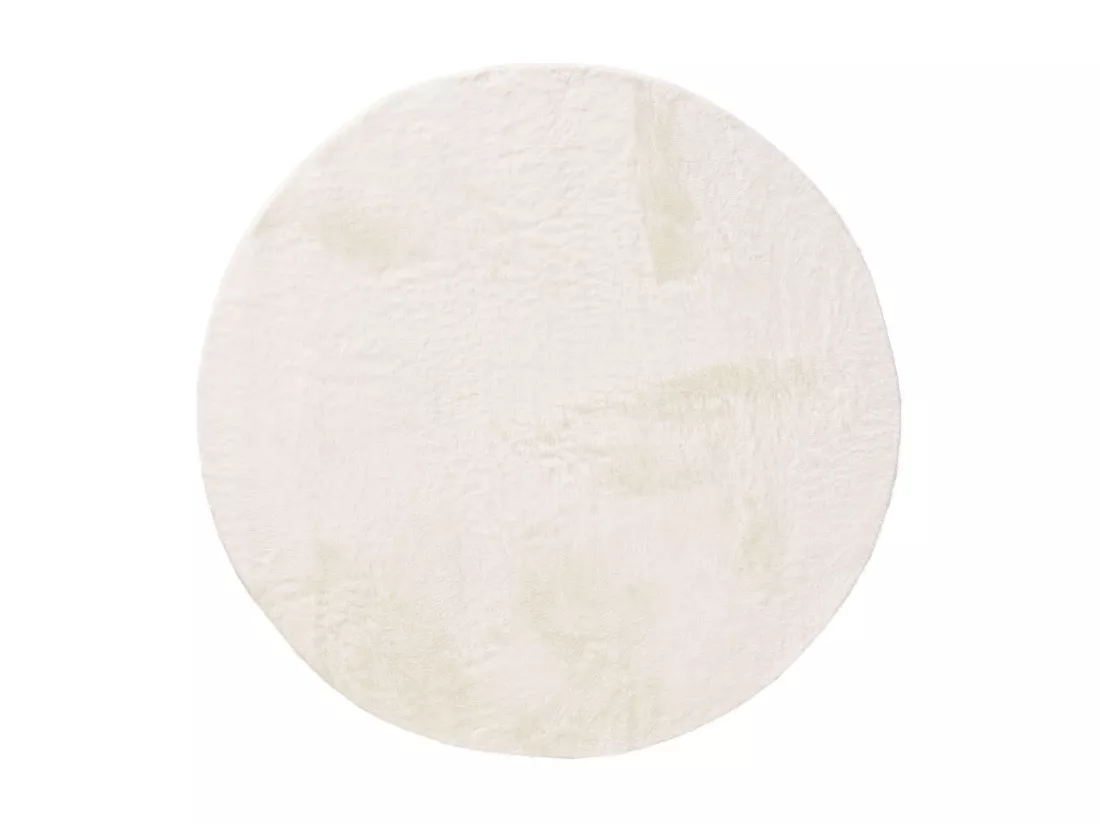 Tapis en fausse fourrure Furry Crème ø 80 cm rond