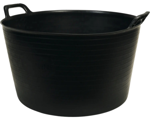 Flexibele emmer voor tuin/bouw, kunststof, zwart, 56 L