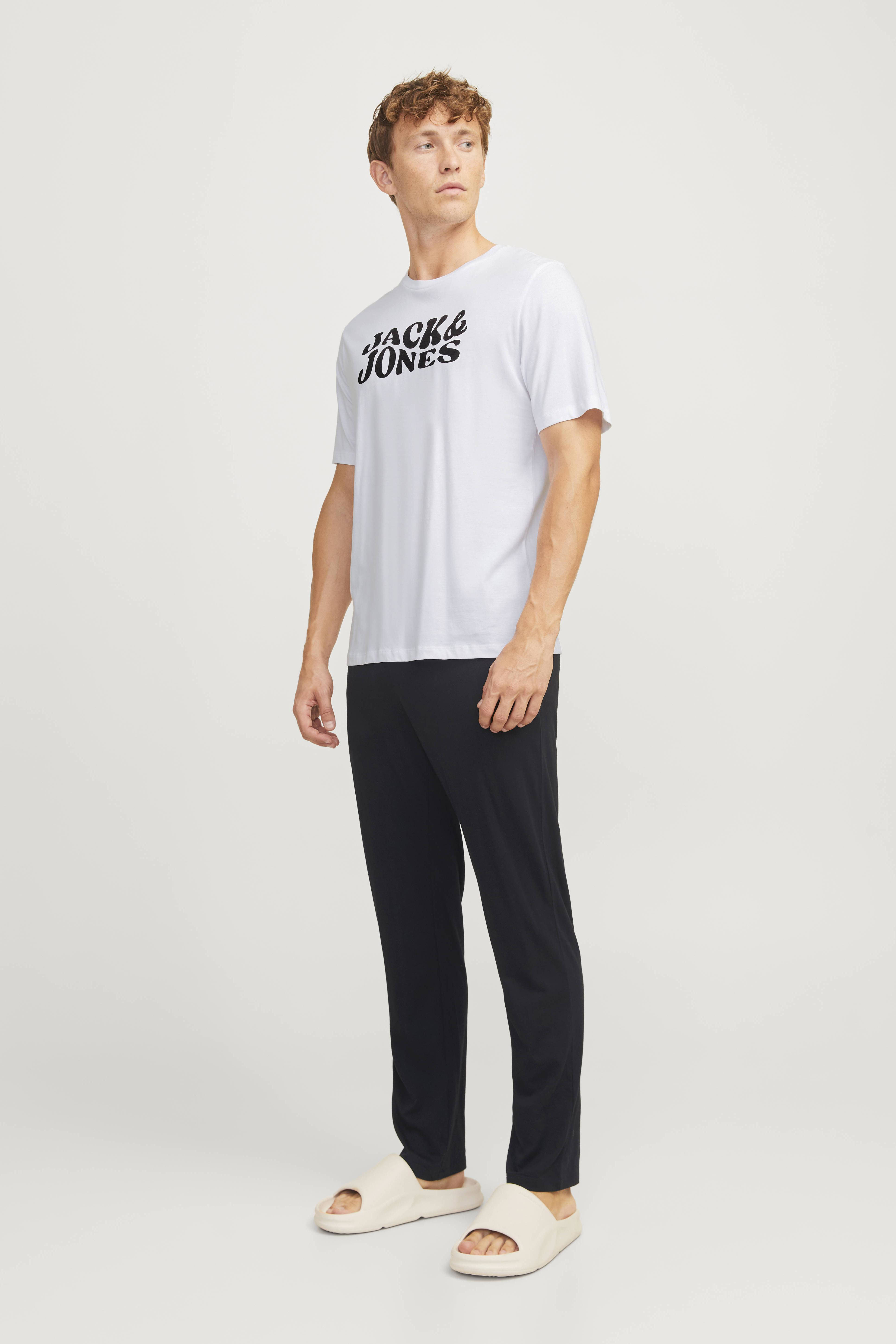 JACK & JONES pyjama JACELTON wit/zwart