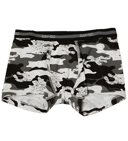 Say-So Boxershorts - Grau Meliert m. Camouflage