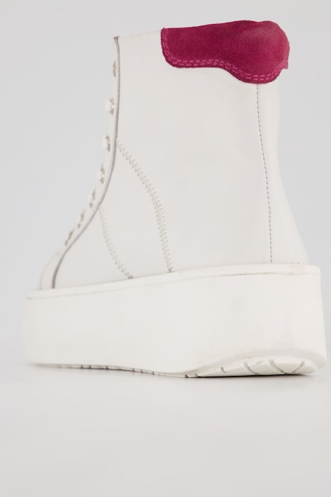 Leder-Sneaker, hoher Schaft, Weite H