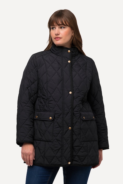 Steppjacke, wasserabweisend, Fasanen-Futter, Stehkragen