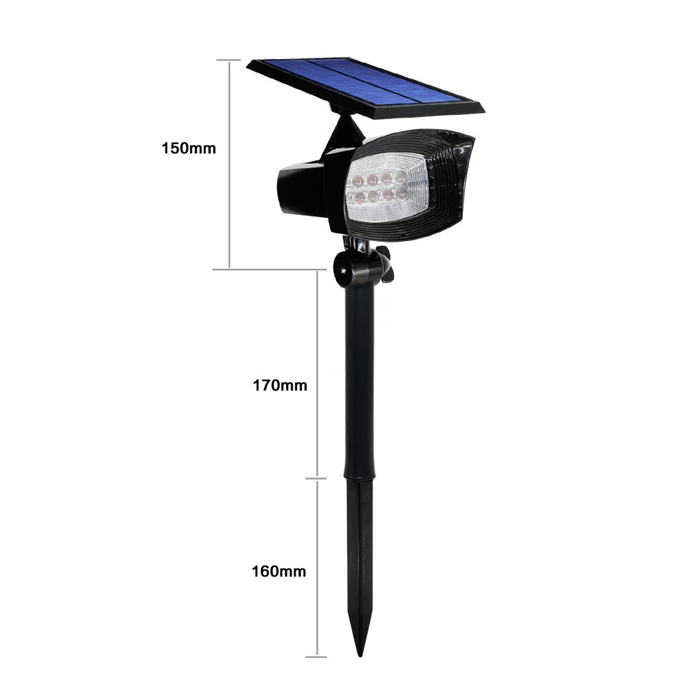 Spritzwasserfeste LED Solar Lampe Outdoor Gartenleuchte IP44 (400LM)   Erdspiess