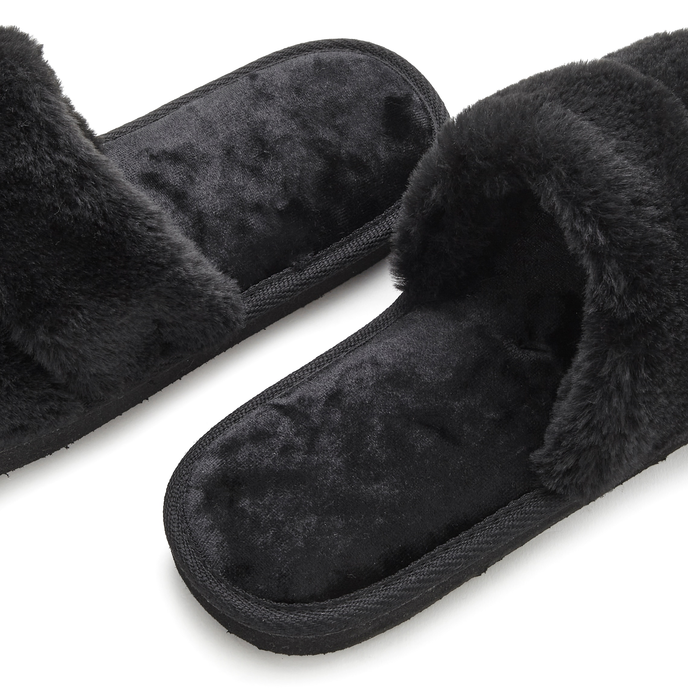 Vivance Hausschuh »Pantolette, Plüsch Hausschuhe, Mule, offener Schuh,«  VEGAN