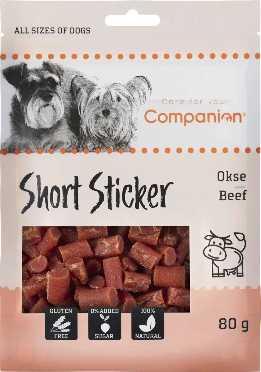 Companion Short Beef Sticker, godbidder m. okse - 80 g