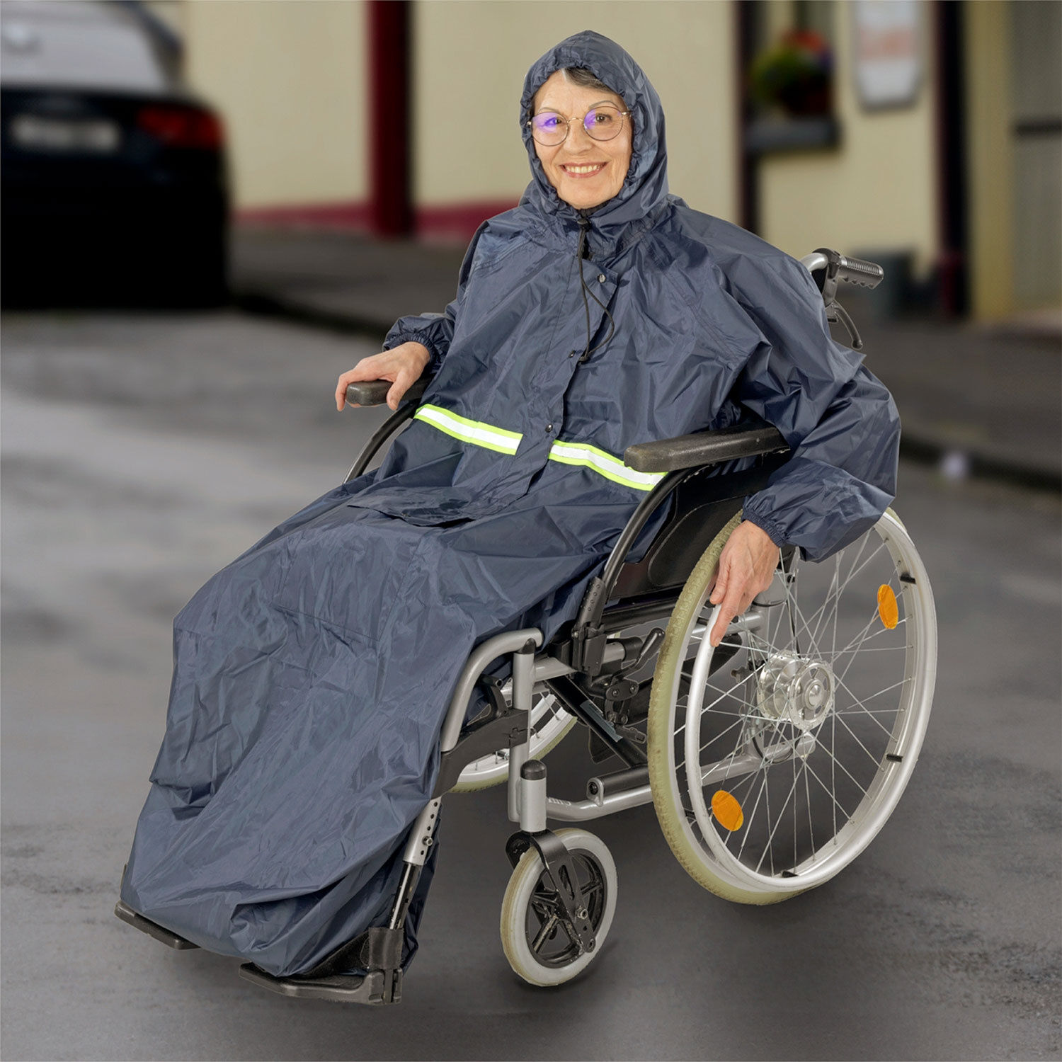 Rollstuhl-Regencape mit Ärmel