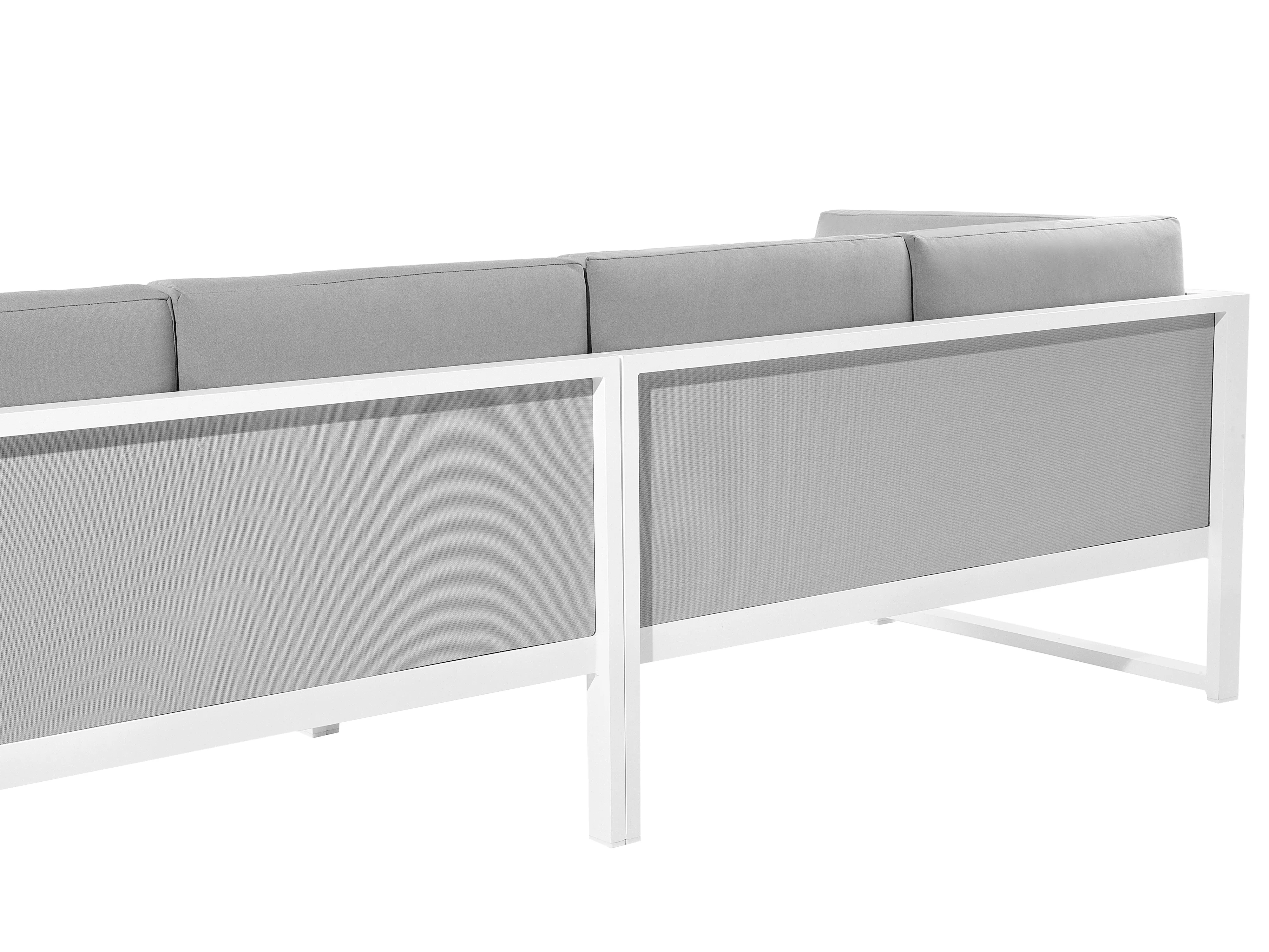Tuin hoekloungeset met tafel 6-zits CASTELLA linkszijdig Metaal Grijs
