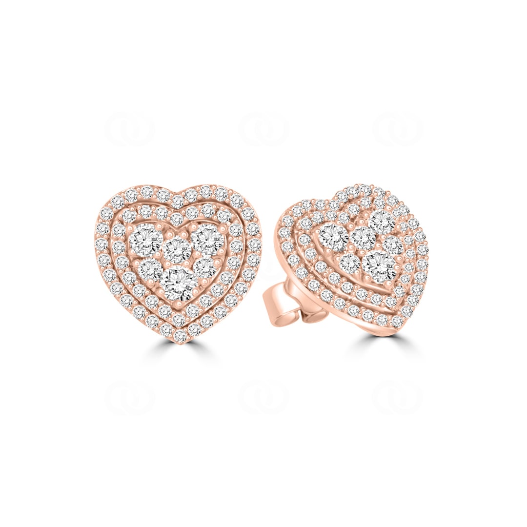 Ohrstecker 750/18 K Roségold mit Diamanten 1.00 ct H/si by CHRISTIAN