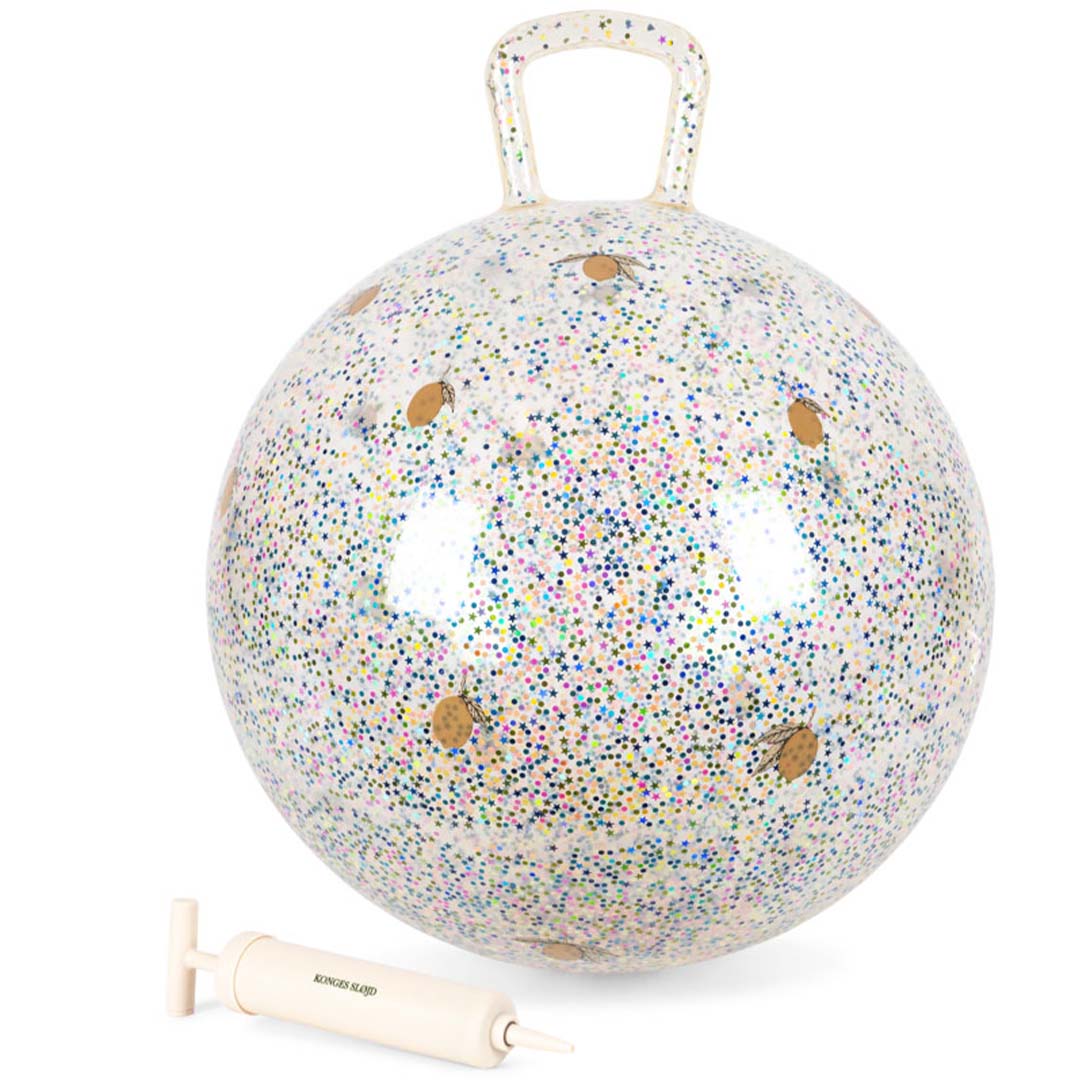 konges sløjd skippybal met glitters - lemon - 50 cm
