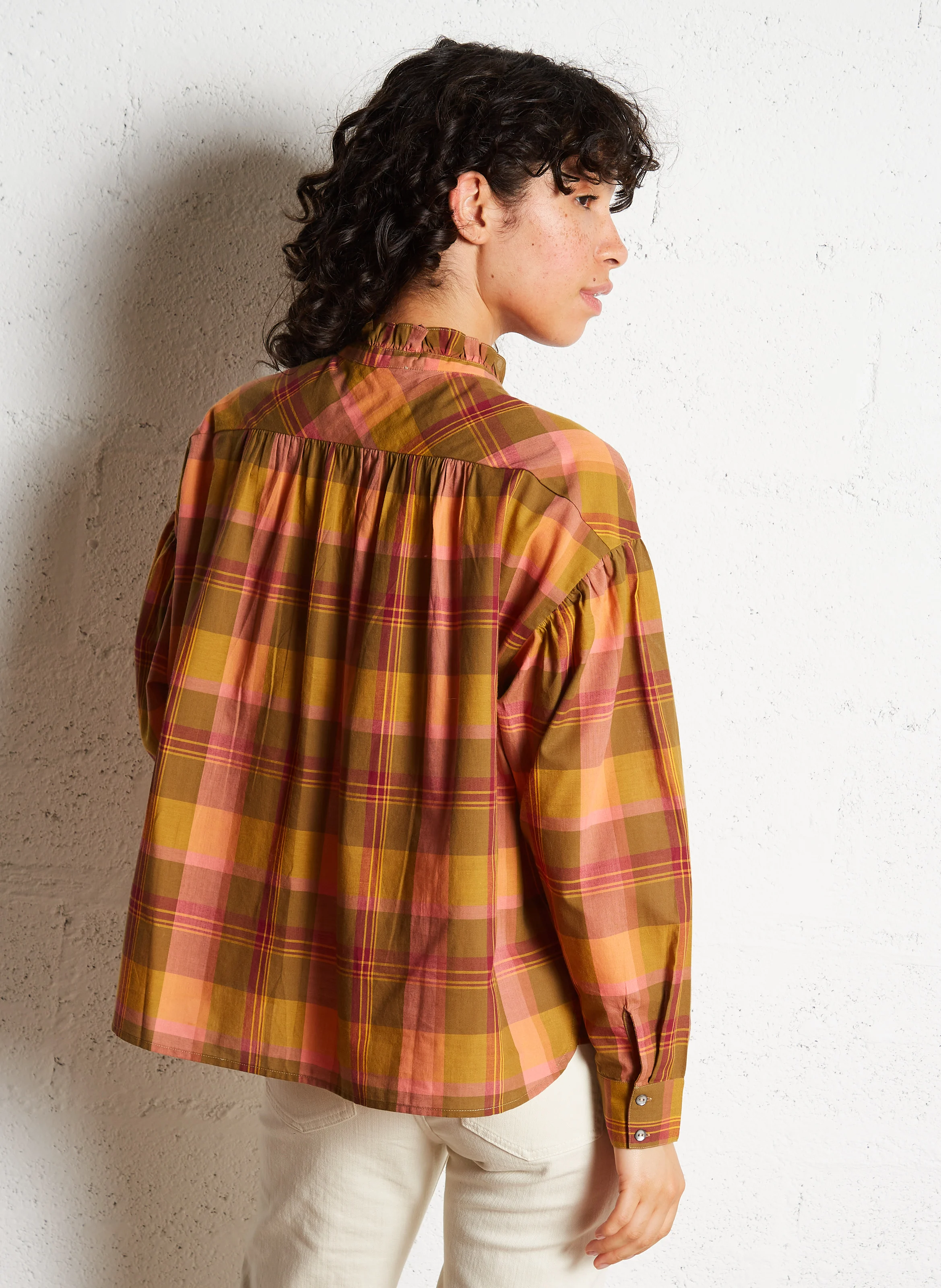 LOW - Blouse col montant en coton| Vert