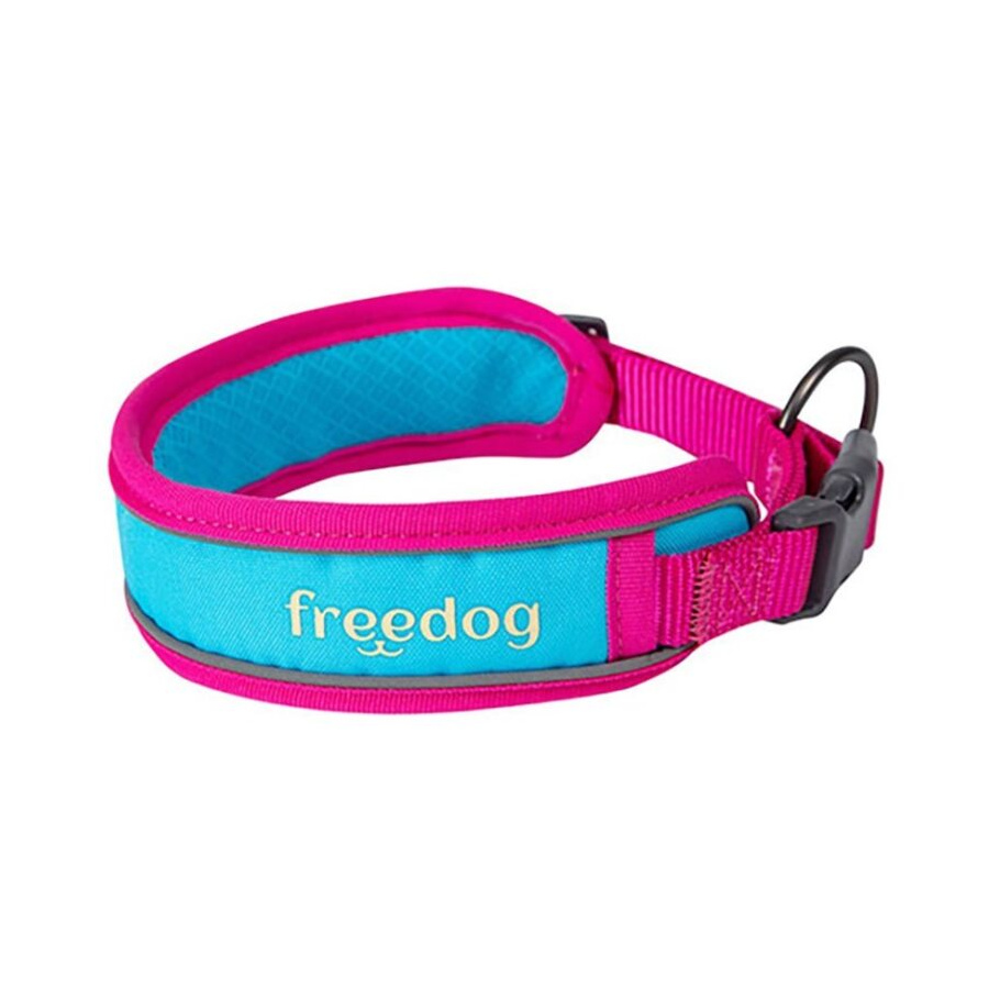 Coleira refrescante Freedog Cool Pro Tech, cor fúcsia, para cães.