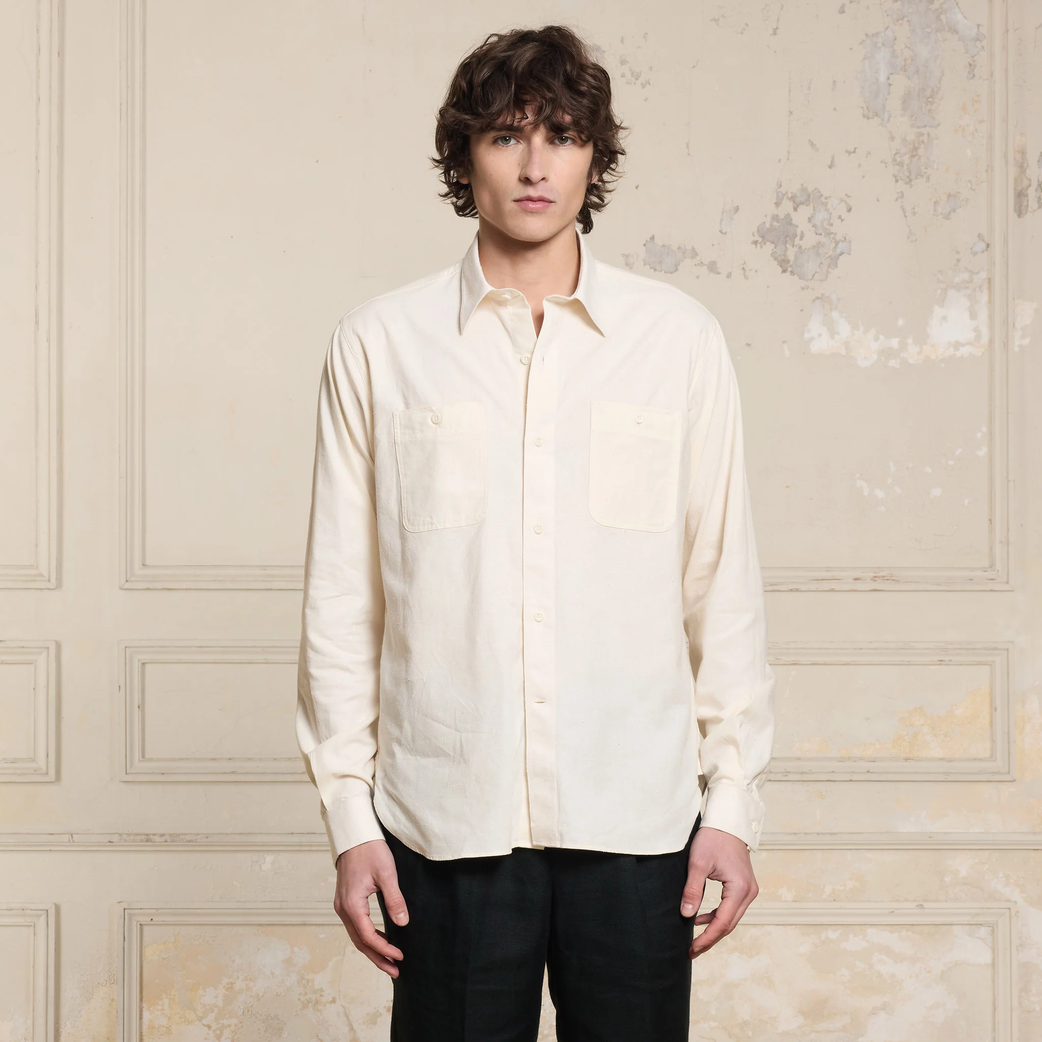 Ecru cotton shirt