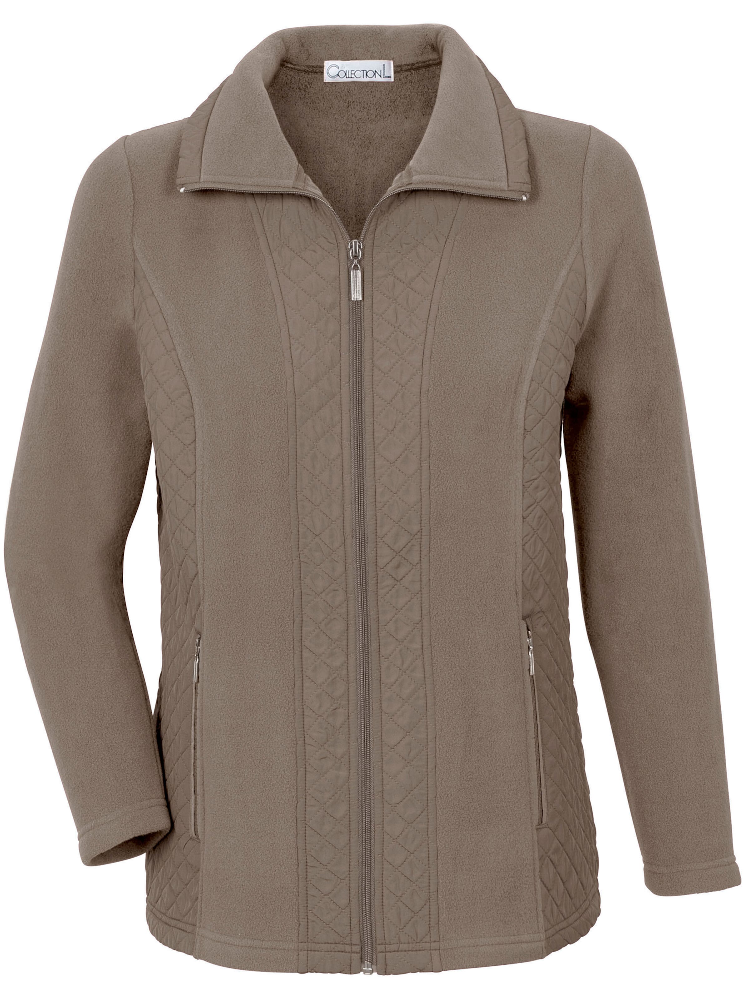 Fleecejacke in taupe