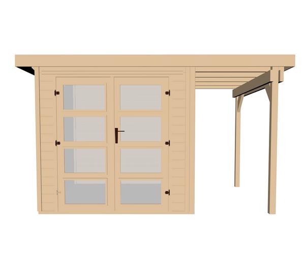 Weka Gartenhaus 321 + 115 cm Anbau
