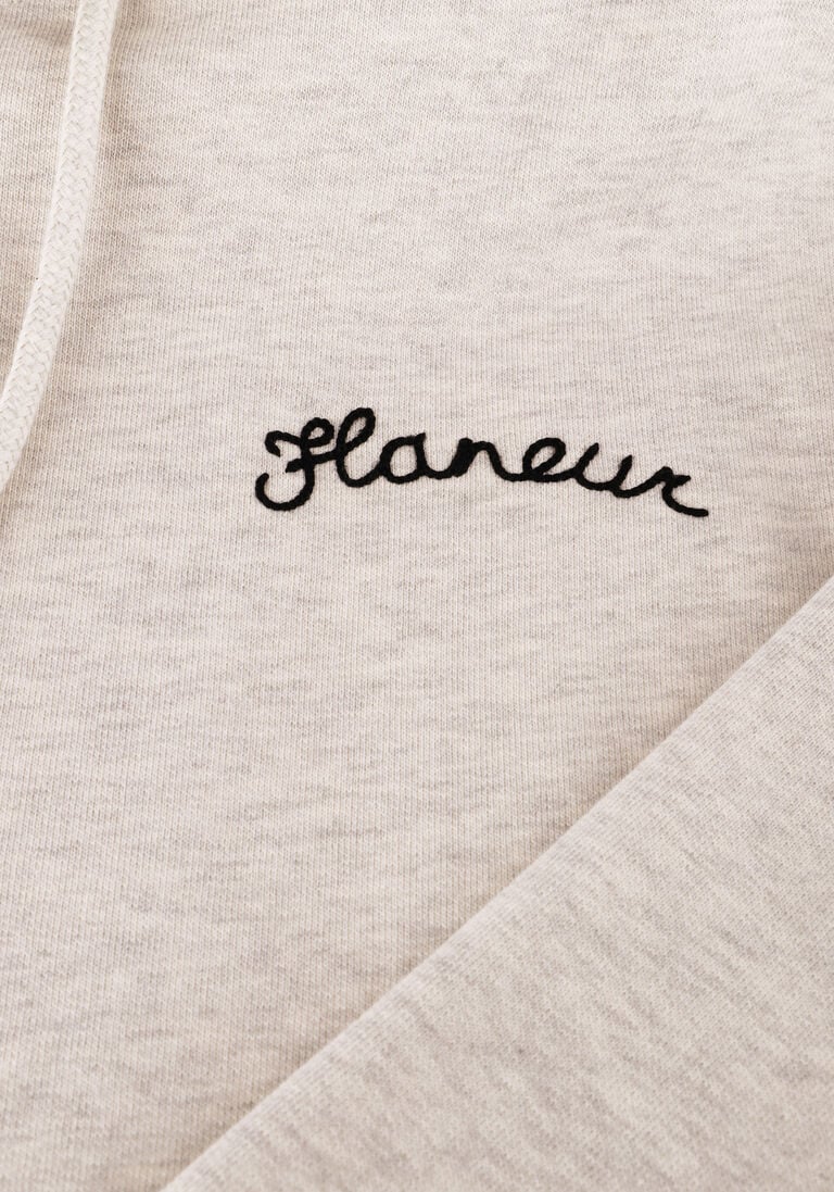 grijze flaneur vest signature zip-up hoodie