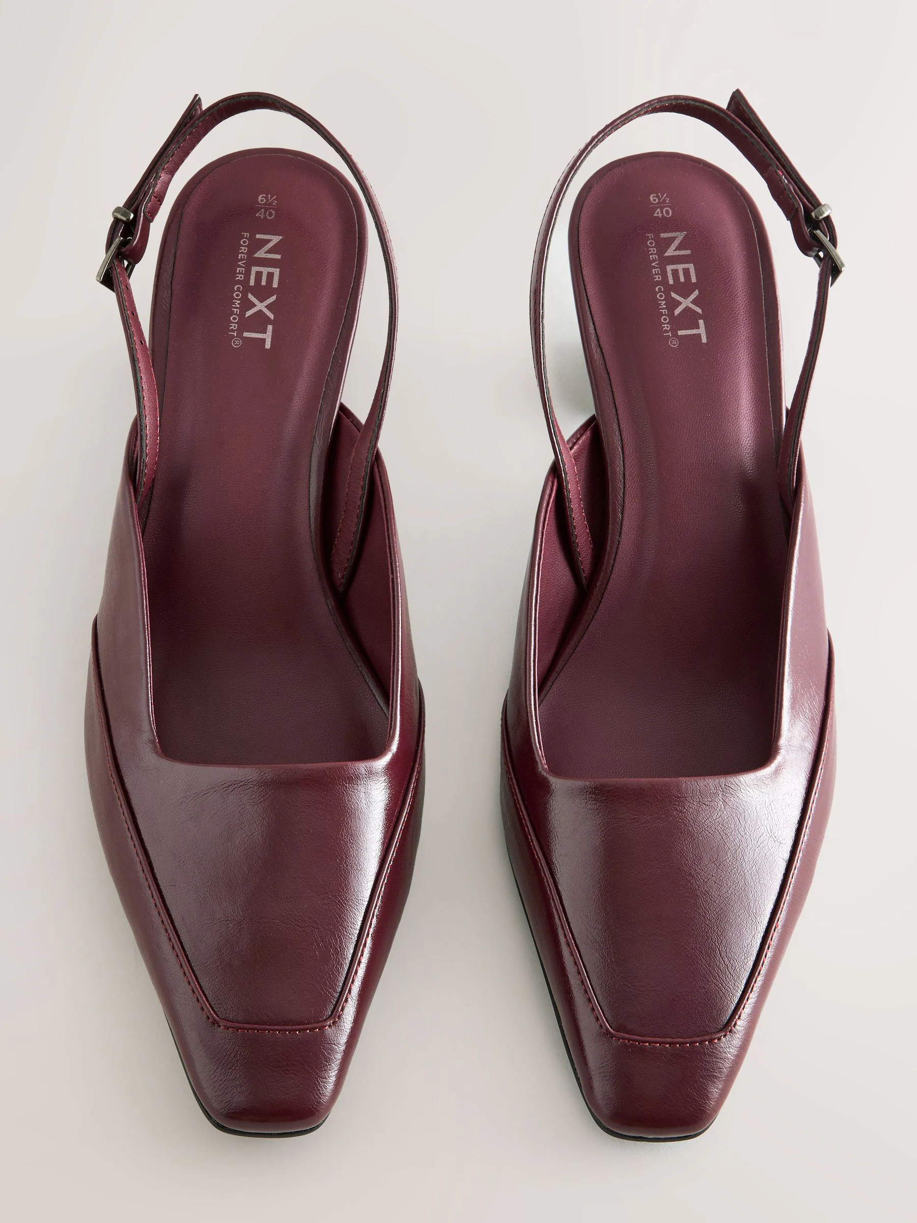 Bordeauxrood - Forever Comfort® Square Toe Slingback Heels
