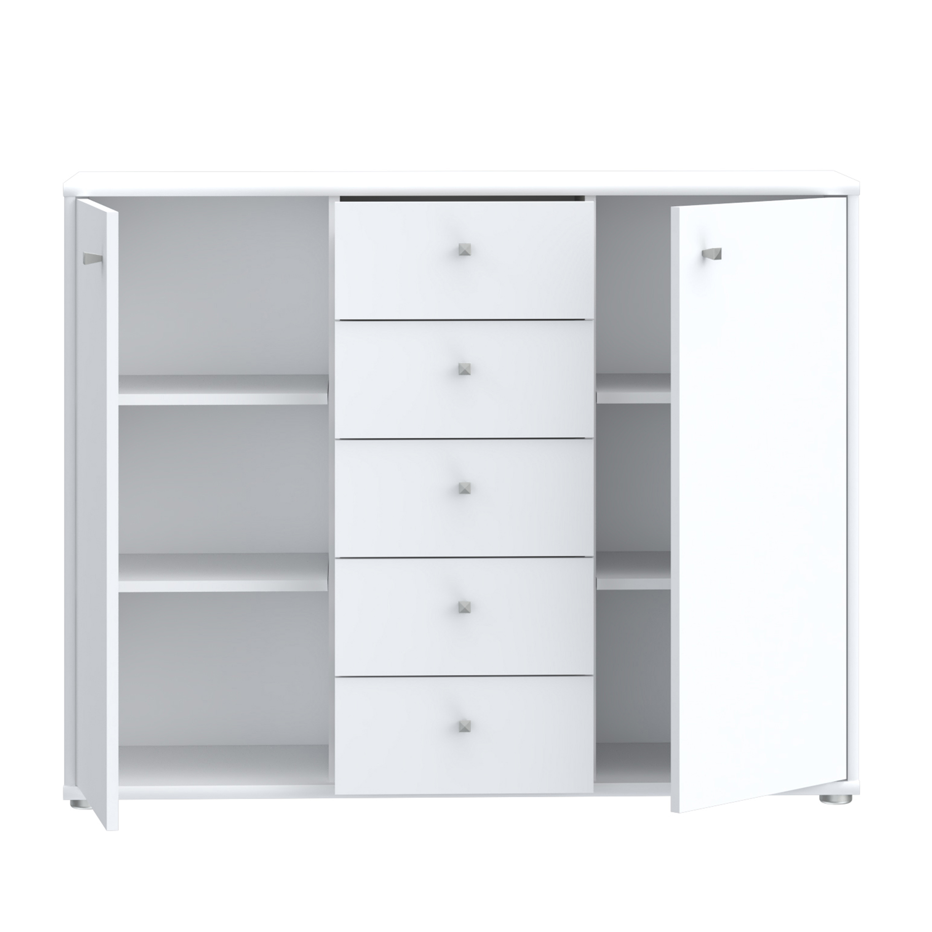 Kommode - weiß - 5 Schubkästen - 109x86 cm