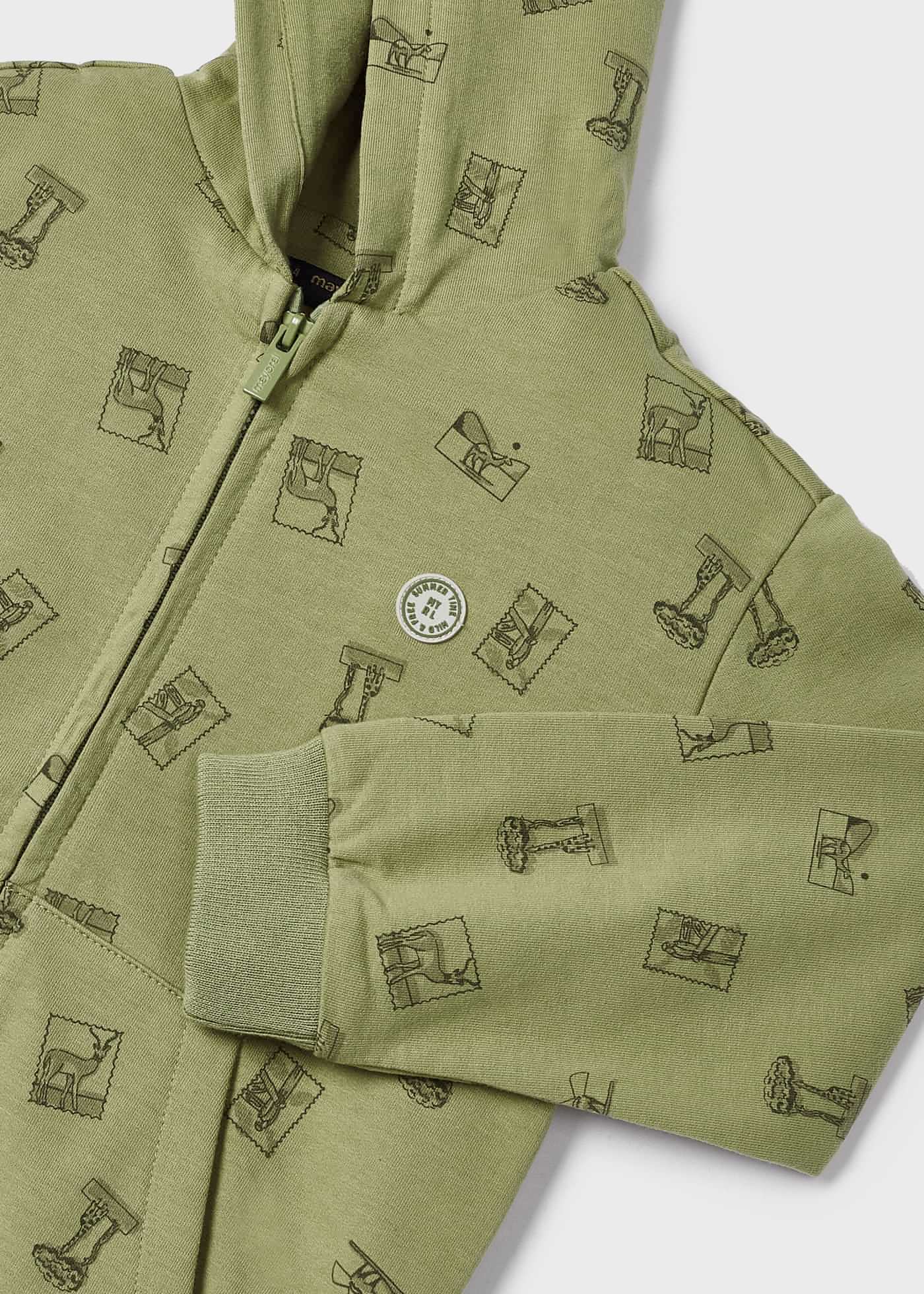 Moletom com zíper estampado para meninos