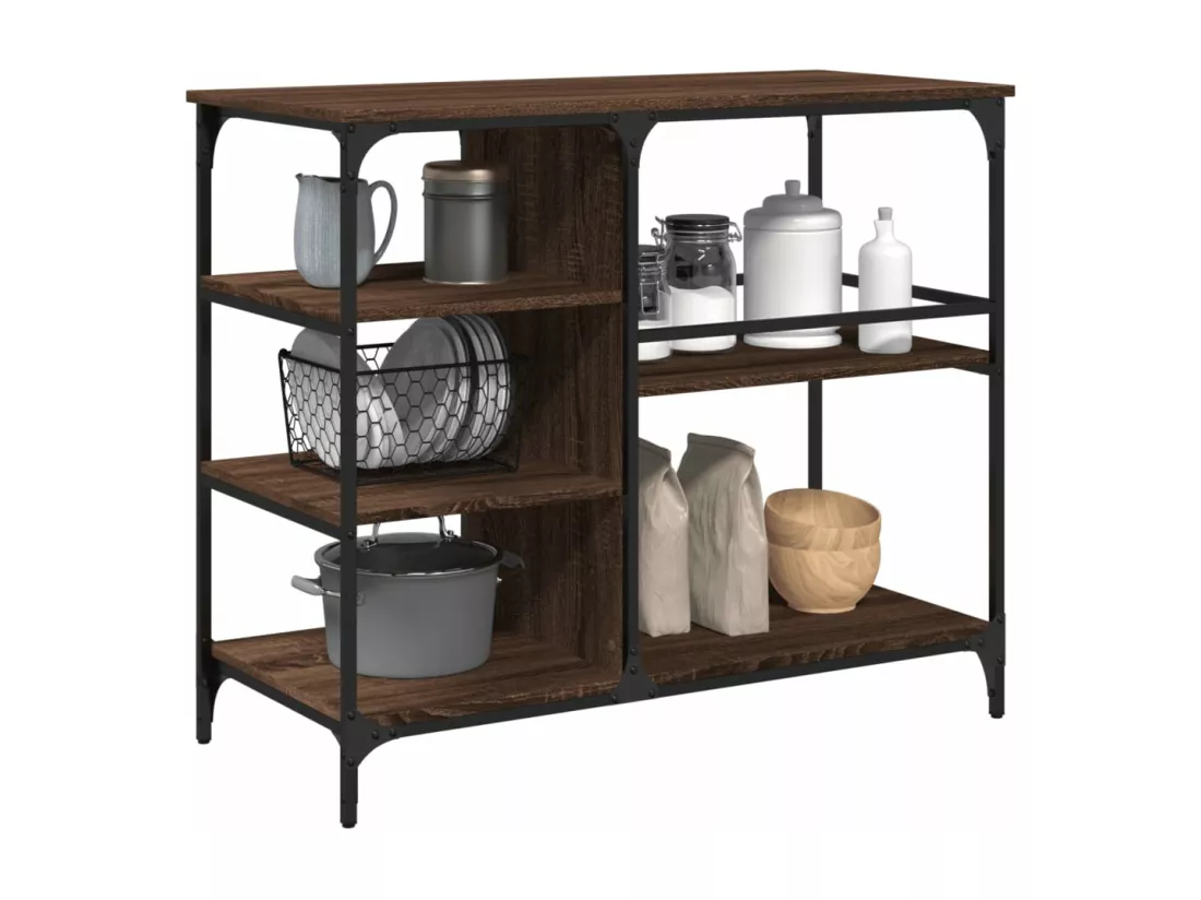 Chariot de cuisine chêne marron 100x45x89,5cm bois d'ingénierie