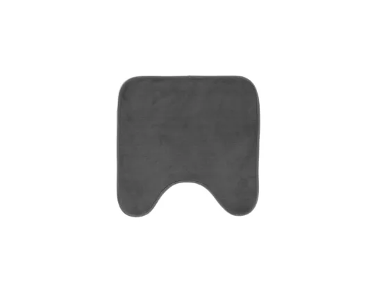 Tapis contour WC en microfibre unie - Gris - 45 x 45 cm