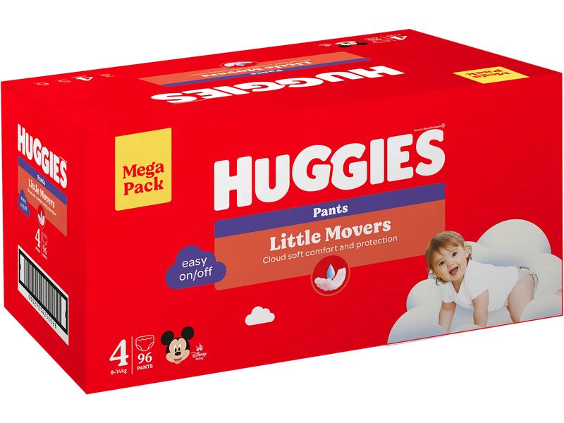 Huggies Windeln Little Movers Grösse 4 Windeln mit Nässeindikator und Rückentasche zum Schutz vor dem Auslaufen