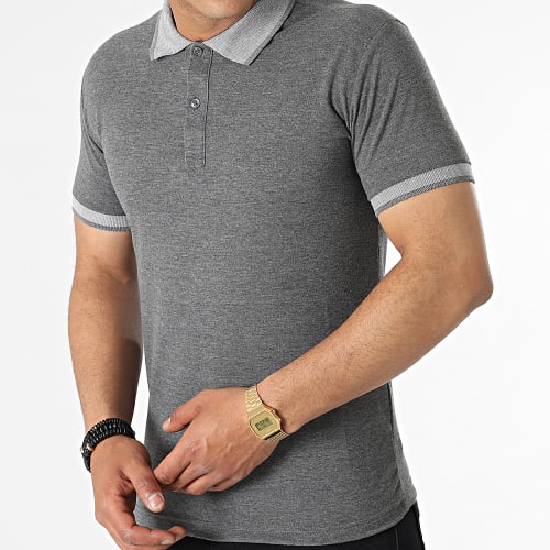 Polo Manches Courtes JP-847 Gris Anthracite Chiné