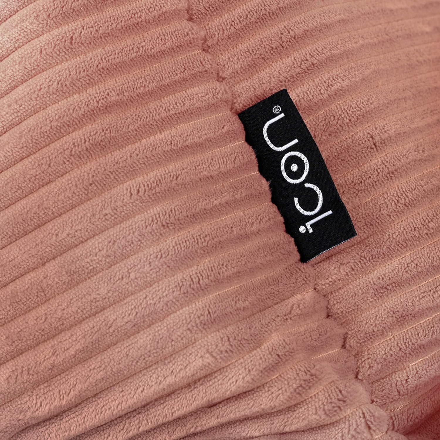 Icon Natalia Sitzsack Kinder mit Hocker, Rosa, Flauschiger Cord Stoff, Sitzsack Cord mit Füllung, Bequemer Kinder Sessel, Kuschelsessel, Lese Sessel, Schlafzimmer, Kinderzimmer, Spielzimmer