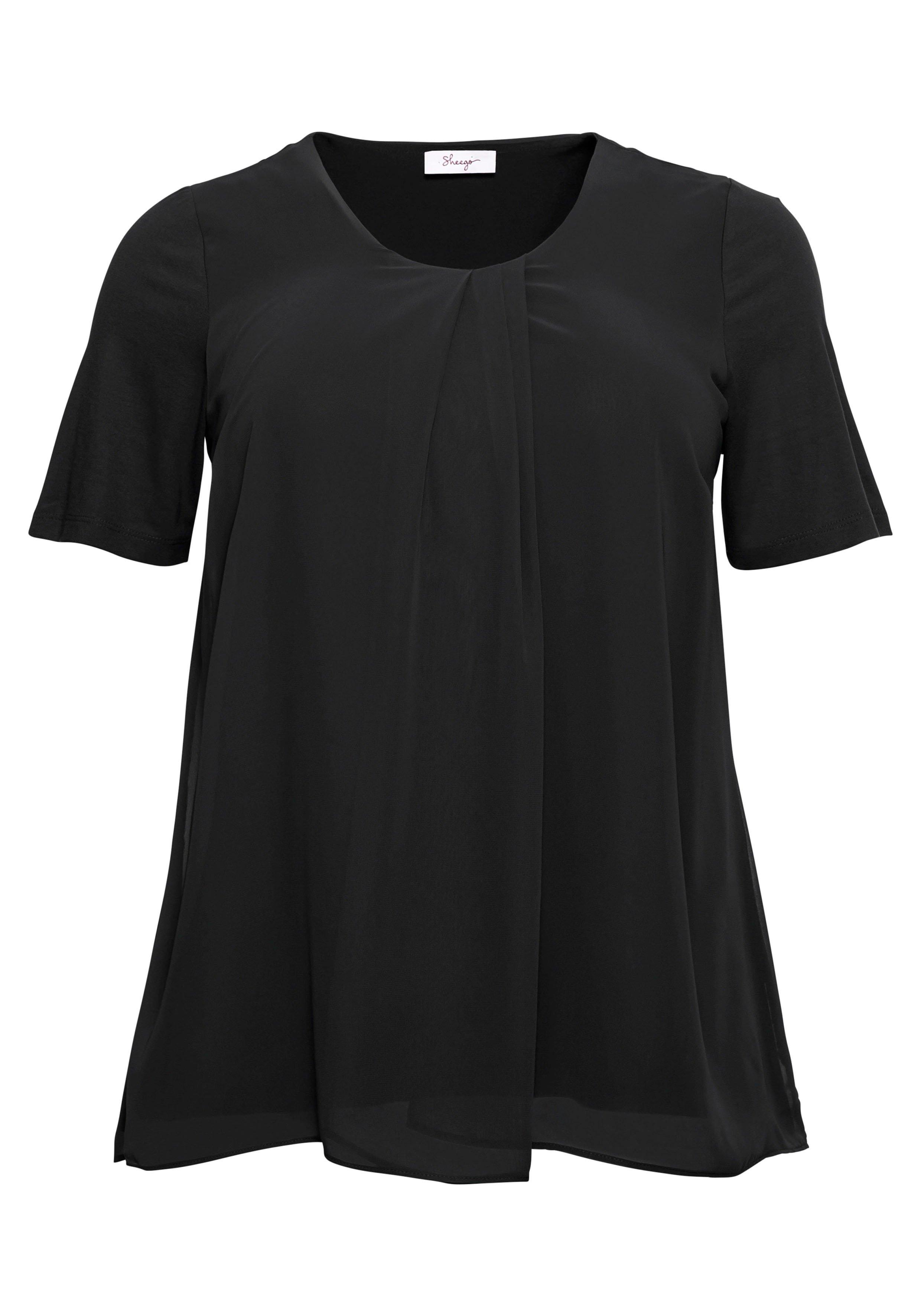 Blusenshirt mit gelegten Falten, im Lagenlook