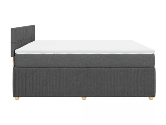 Sommier à lattes de lit avec matelas Gris foncé 180x200cm Tissu