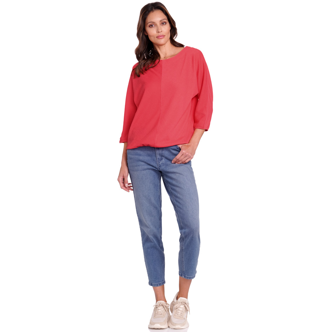 Gina Benotti Damen Sweatshirt mit 3/4-Arm pink