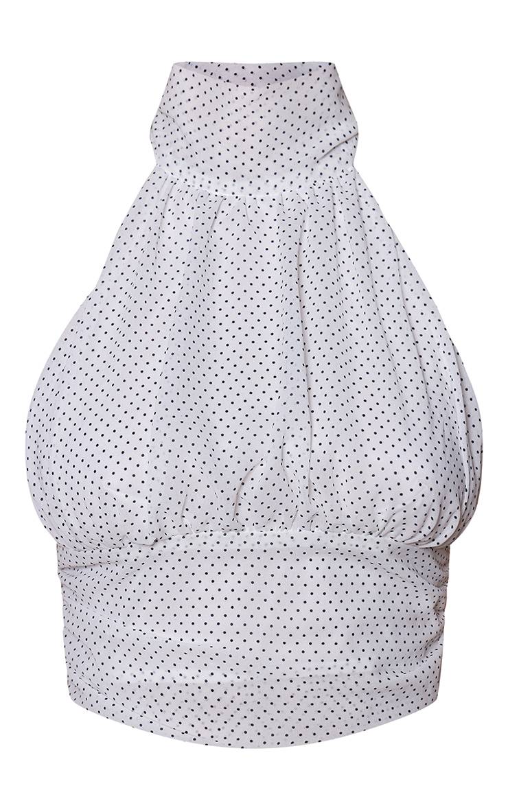 Blanc Top En Mousseline À Encolure Américaine Avec Liens