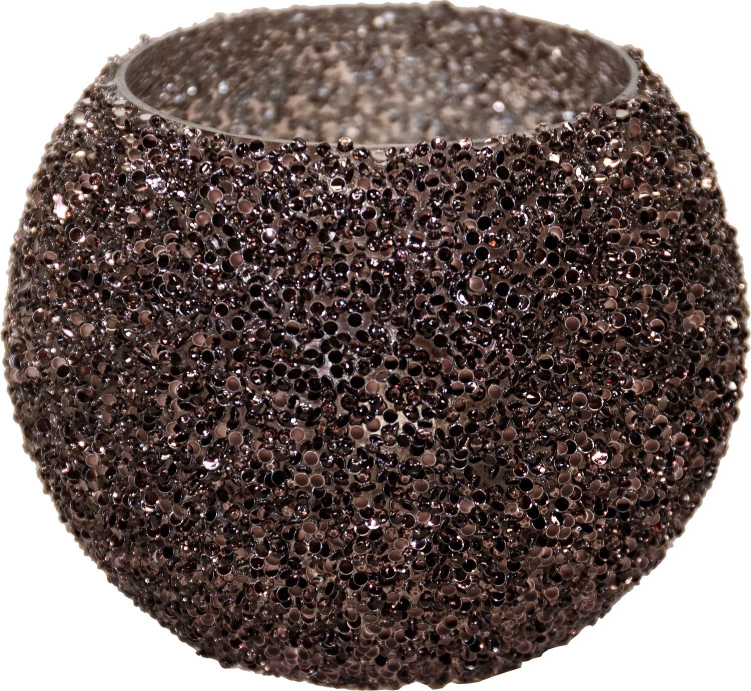 Mega Collections waxinelichthouder Strass zwart D 13,5 H 10 cm