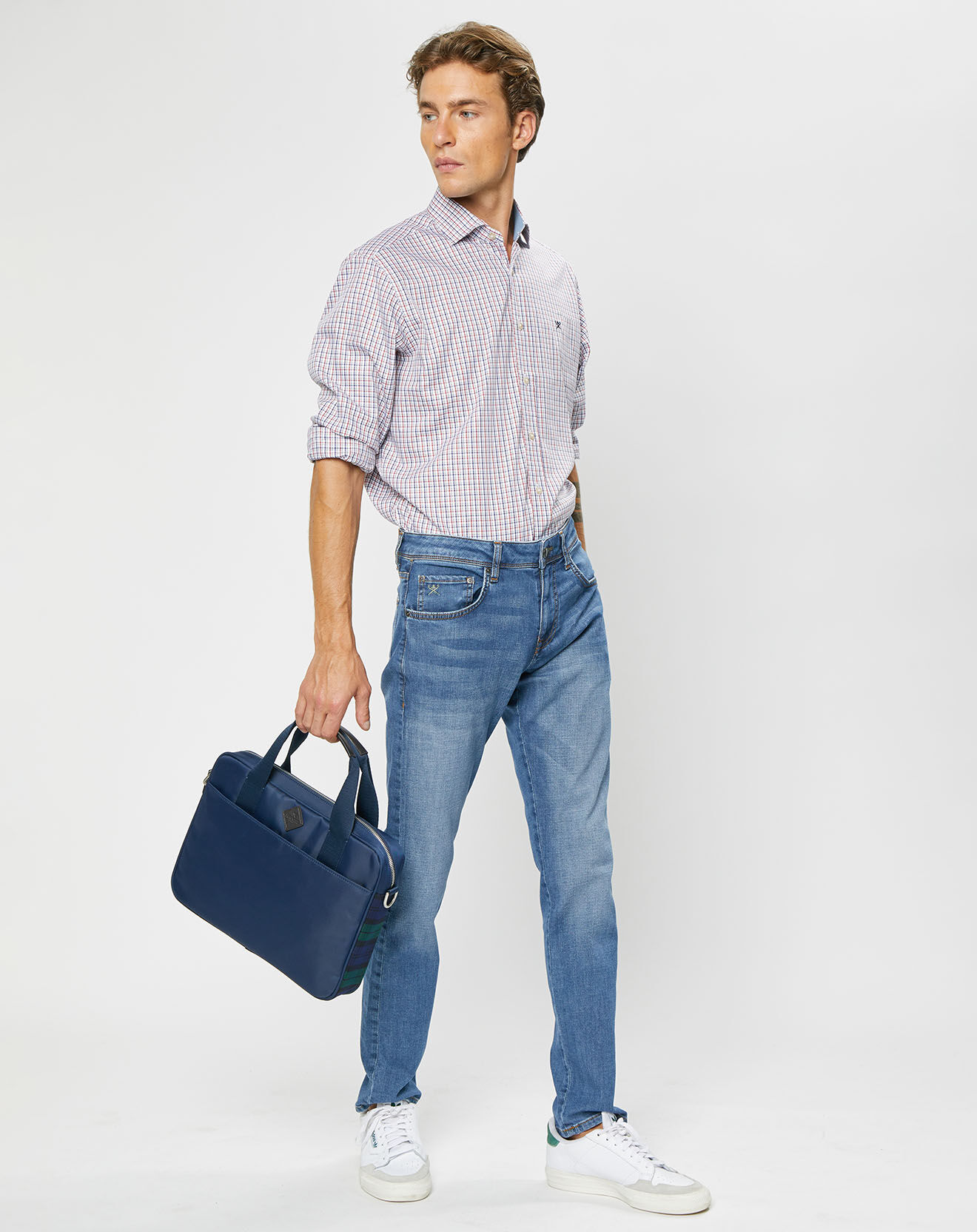 Hackett London Chemise Classic Fit à carreaux blanc/rouge/bleu