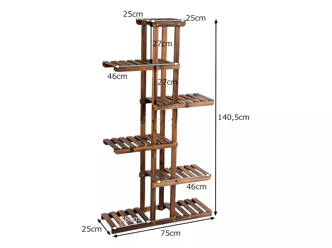 Etagère à fleurs en bois marron 75 x 25 x 140 cm 20_0000611