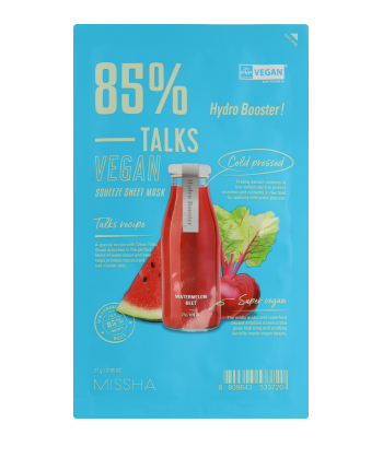 Missha Talks Vegan Squeeze Sheet Mask Hydro Booster! Watermelon/Beet 27g