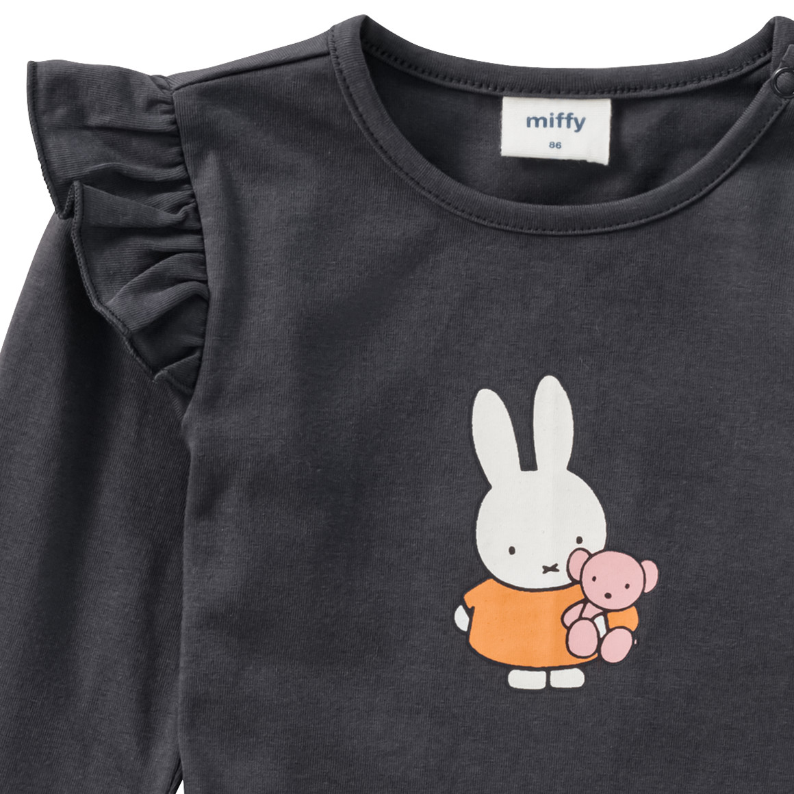 Topomini Miffy Langarmshirt mit Rüschen dunkelgrau