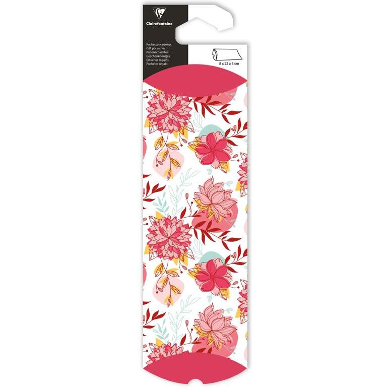 Pochette cadeau, 8x22cm, Flora - Multicolore