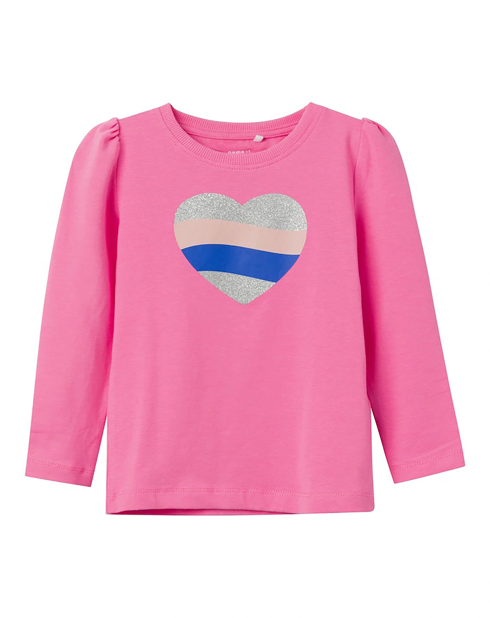 Langarmshirt NMFNIPASTAR HEART in pink cosmos