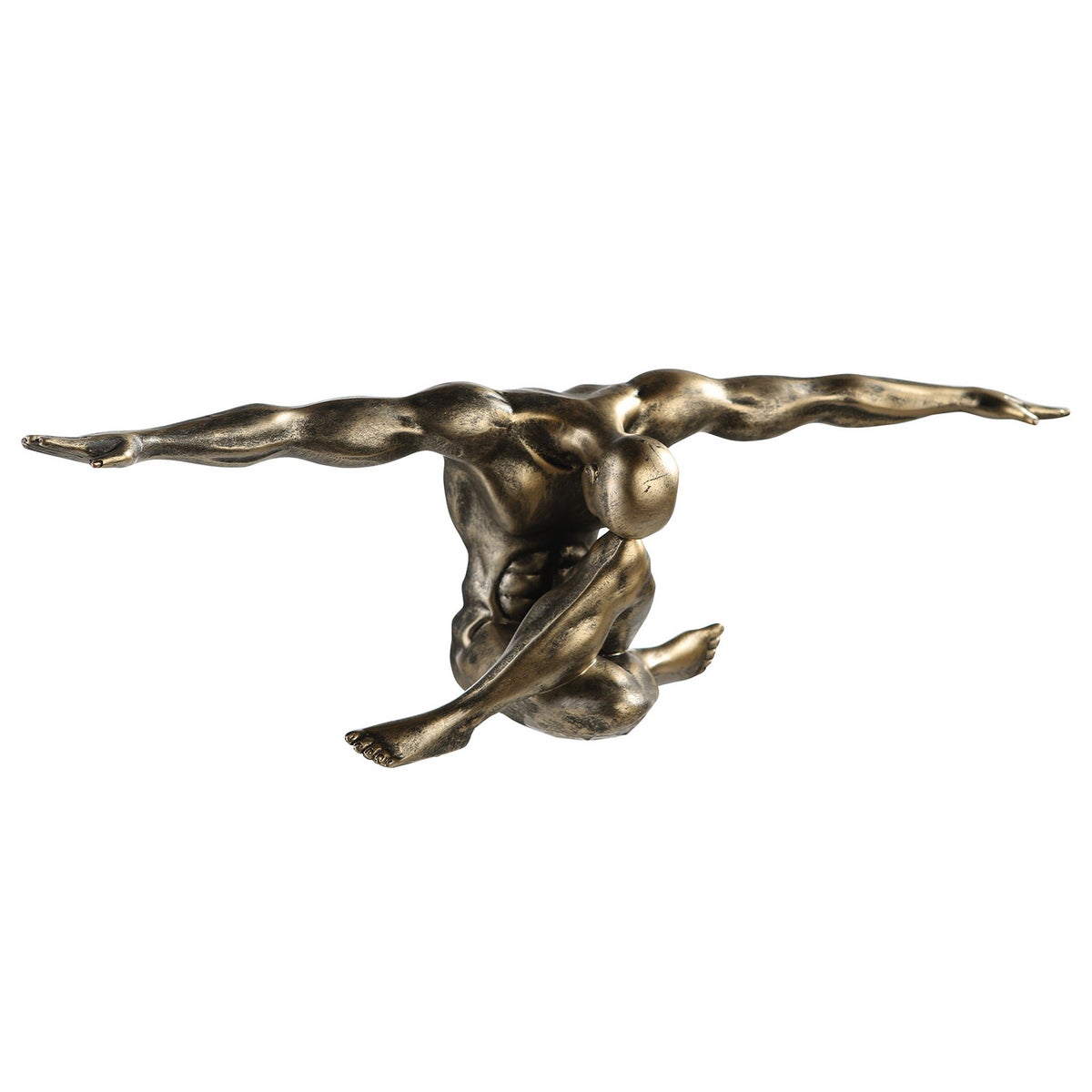 Sculptuur GILDE Decoratie Hoogte 20cm Breedte 59,5cm Champagnekleurige hars